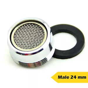 Tap Aerator 24mm Male Anti Splash Water Saver 3L/min Chromed Brass Spout Filter - Picture 1 of 8