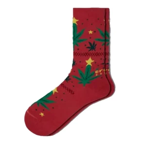 Hanfblatt Crocs Socken S/M Crew Urlaub Saisonale Weihnachten Strumpfwaren 4/20 NEU - Bild 1 von 4