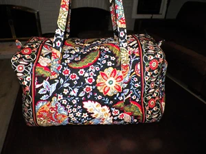 BOLSO DE LONA ACOLCHADO VERA BRADLEY DE COLECCIÓN NUNCA USADO - Imagen 1 de 9