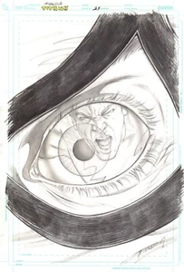 FABRIZIO FIORENTINO - Original Tisch Titans #25 Cover - Bild 1 von 1