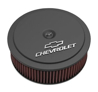 Conjunto de limpador de ar Holley 120-221 preto com logotipo Chevrolet - Imagem 1 de 3