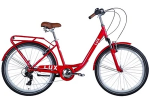Fahrrad City Damen 26" Korb Stadt Retro Gepäckträger Stahl Rot RH 43cm - Bild 1 von 2