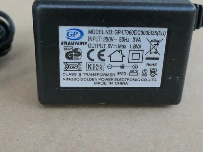 Netzteil AC-DC Adaptor GP LZ060DC300EI35 -  Output: 6 V - 1,8 VA - Bild 1 von 3