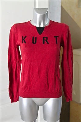 joli pull garçon en coton rouge IKKS taille 12 ans 150 cms - Photo 1/3