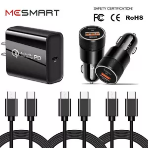 Fast USB C Wall Car Charger Type C Cable Cord For Samsung Galaxy A25+ S24 FE S23 - Picture 1 of 34