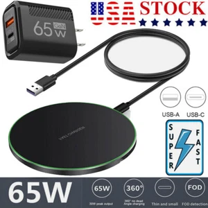 65W Wireless Fast Charger Charging Pad Dock For Motorola Moto G Stylus G Power - Picture 1 of 19