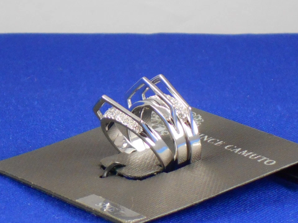 Vince Camuto Goldtone Super Fine Spike Chain Accent Band Ring Set 4 6 7 8