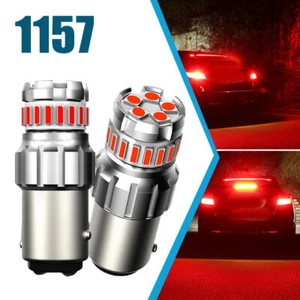 2x Car Red 1157 LED Bulbs Tail Brake Turn Signal Light 2057 2357 7528 BAY15D - Picture 1 of 12