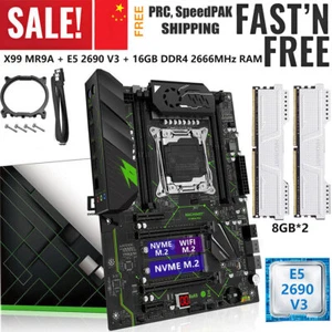 LGA 2011-v3 X99 MR9A PRO Motherboard + E5 2690 V3 CPU 16GB DDR4 2666 MHz RAM M.2 - Picture 1 of 12