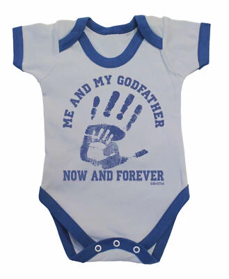 BRITTOT Me & My GODFATHER Now & Forever Jungen BabyGrow Bodysuit Weste Papa Pate Geschenk
