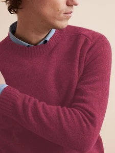 Suéter de lana de cordero Cyrillus para hombre manga larga cuello redondo rojo - pequeño - Imagen 1 de 7