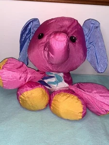 Fisher Price Mini Puffalump Nylon Peluche Elefante 10” Sonajero Rosa 1995 De Colección - Imagen 1 de 9