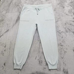 Chico's Zenergy Pants Womens 2/L Blue Luxe Cotton Cashmere Cozy Knit Jogger - Picture 1 of 12