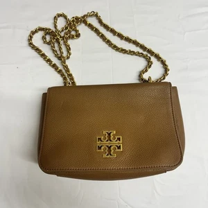Tory Burch Britten Medium Adjustable Shoulder Bag Brown Caramel - Picture 1 of 2