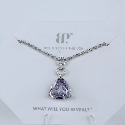 Bomb Party Necklace “Speaking Now In Peace” NK71219 Lavender Topaz in Rhodium - Image 1 of 2
