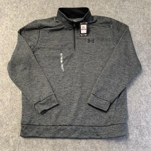 Under Amour Fleece Twist Pullover Mens 2XL Gray 1/4 Zip Loose NEW - Picture 1 of 16