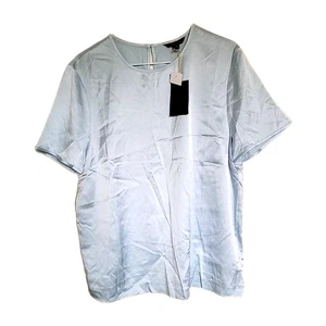 Neu mit Etikett Broks Brothers blau Seidenmischung Bluse Top T-Shirt - Größe 1 2 NEU - Bild 1 von 4