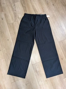 Pantalone nero Maurice's gamba larga coulisse misto nylon elasticizzato taglia large L nuovo con etichette - Foto 1 di 10