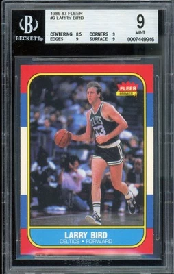 Tarjeta Larry Bird Fleer 1986-87 #9 BGS 9 Foto 1 de 2