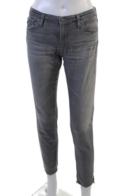 Pantalones de mezclilla AG Adriano Goldschmied para mujer recortados al tobillo gris tiro bajo talla 28 Foto 1 de 4