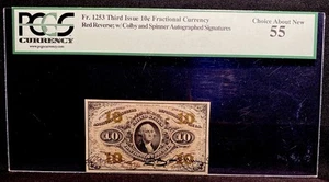 PCGS 55 FR# 1253 Fractional 1864 Currency 10c, Civil War 3rd Issue Face Specimen - Picture 1 of 5