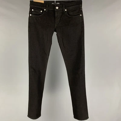 HELMUT LANG Talla 27 Jeans De Algodón Negros Femme Lo Cigarette - Imagen 1 de 4