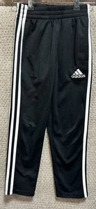 Adidas Boys Track Pants Black With White Stripes Boys Small (8) - Picture 1 of 5