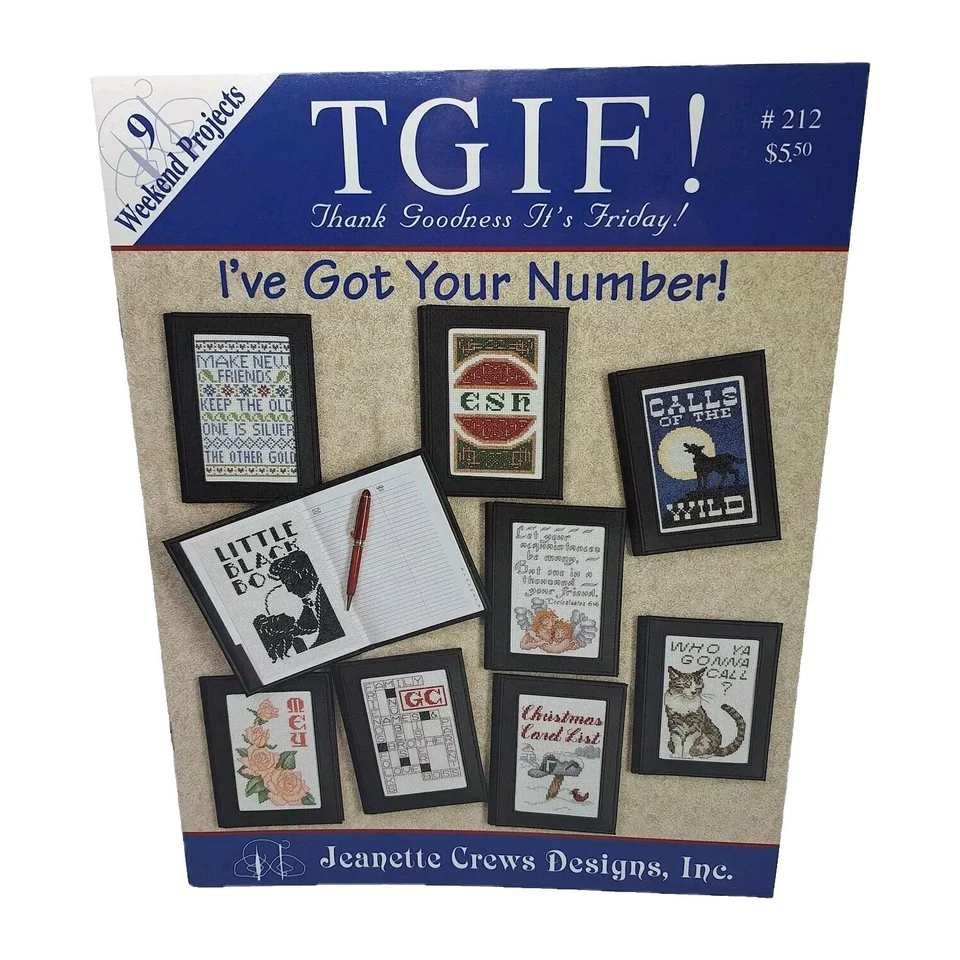TGIF 212 I've Got Your Number! Address Book Covers Cross Stitch Jeanette Crews - Image 1 of 4