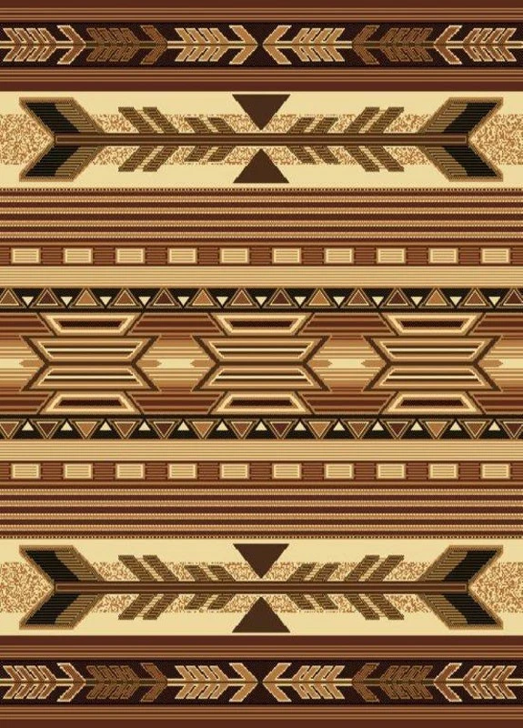 Alfombra navajo a rayas marrones United Weavers 5x8 910-06750 - abril 5' 3" x 7' 2" Foto 1 de 1