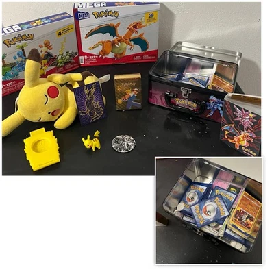 Mega Lego Charmander Pokemon conjunto de cartas colecionáveis Pikachu pelúcia etc., novo sem etiquetas e excelente estado usado - Imagem 1 de 4
