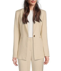 Alex Marie Women’s 4 Blush Pink Lined Blazer Jacket One Button Shoulder Pads - Picture 1 of 10