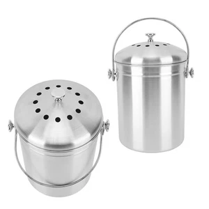 Countertop Compost Bin Round Multipurpose Stainless Steel Kitchen Compost Bin - Picture 1 of 12