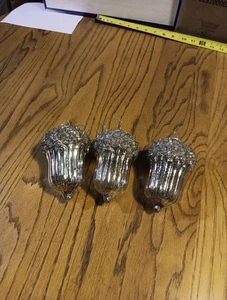 3er Set mundgeblasenes Glas 5" Weihnachtsschmuck in Eichelform. Quecksilber Glas - Bild 1 von 12