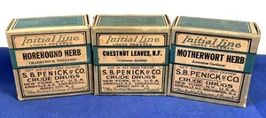 3 Vintage SB Penick & Co Horehound Motherwort Chestnut Leaves Herbs Sealed Box - Picture 1 of 7