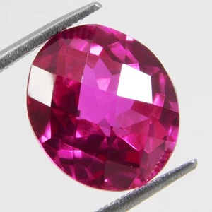 Certified 15.60 Ct Natural Pink Tourmaline Oval Chacker Cut Loose Gemstone - Picture 1 of 13