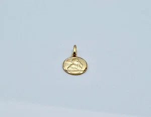 14k Vintage Gold Cherub/Angel Disc Charm/Pendant.~~ 1.4gr - Picture 1 of 5
