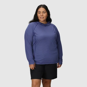 Women's PLUS SIZE long sleeve tech t-shirt | Outdoor Research Echo Hoodie - Picture 1 of 16