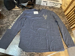 Camiseta Milwaukee Bucks Gris NBA Manga Larga Talla XL - Imagen 1 de 6