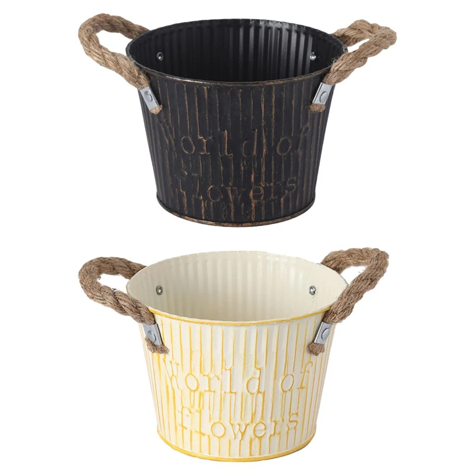 Pflanzgefäß mit Griffen, Eisentopf für drinnen und draußen, Gartenarbeit - Bild 1 von 1