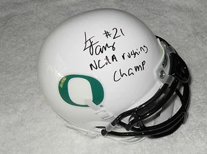 LAMICHAEL JAMES SIGNED OREGON DUCKS MINI HELMET JSA WITNESSED COA W332748 - Picture 1 of 4