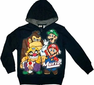 Super Mario Sweatshirt Jacket Hoodie Size 14-16 XL Luigi Donkie Kong New Childs - Picture 1 of 1