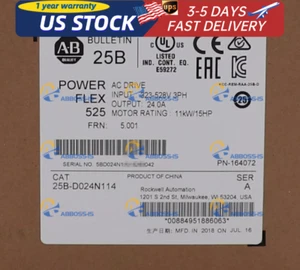 Allen-Bradley 25B-D024N114 PowerFlex 525 AC Drive 11kW 15Hp new Factory Sealed ! - Bild 1 von 1