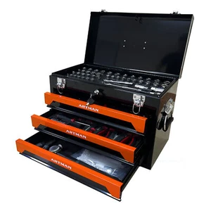 3 Drawers Tool Chest Box Storage Cabinet Garage Mechanic Organizer with Tool Set - Picture 1 of 7