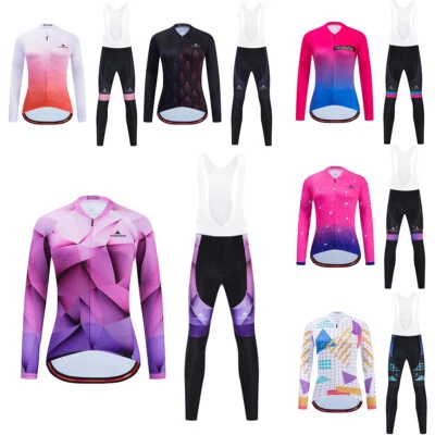 Conjunto de ropa con tirantes de jersey de ciclismo de manga larga Miloto para mujer MTB bicicleta de carretera Foto 1 de 4
