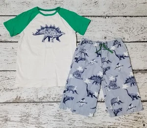 MINI BODEN 11 12 Green Stegosaurus Tee & Dinosaur Print Shorts 11 12  EUC - Picture 1 of 7