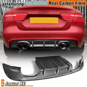Carbon Fiber Rear Bumper Diffuser Spoiler Lip Fit For Jaguar XE Sedan 2015-2019 - Picture 1 of 12
