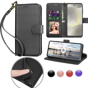 For Samsung Galaxy S24 Ultra/S24 Plus/S24 Leather Wallet Case Flip Stand Cover - Picture 1 of 53