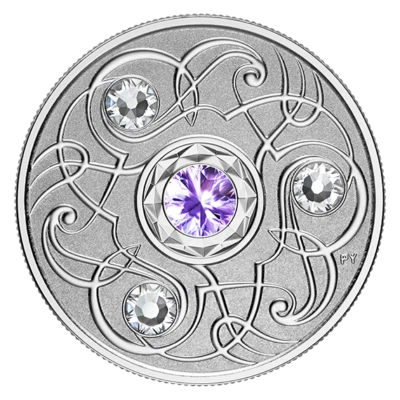 2020 NGC Reverse Proof 70 Birthstone December Silver Coin w Swarovski Crystals  - Image 1 of 4