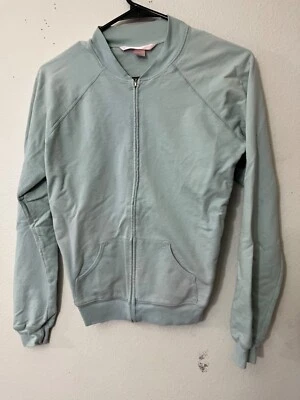 Suéter Victoria's Secret Mujer Pequeño Cárdigan Aqua Cremallera Bolsillos Pesados Foto 1 de 4