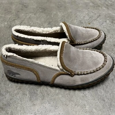 Мокасины женские Sorel Tremblant размер 9 серые коричневые без застежек на подкладке плоские - Изображение 1 из 4